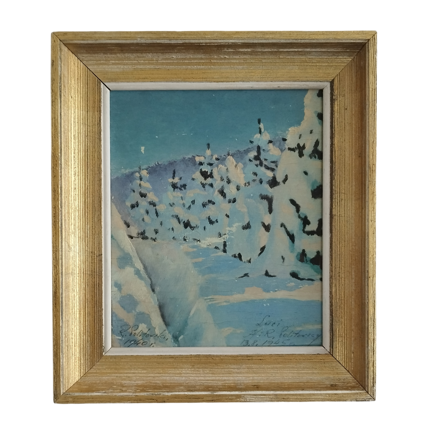 École polonaise du XXe siècle Forêt enneigée (1945) - 30x24,5 cm