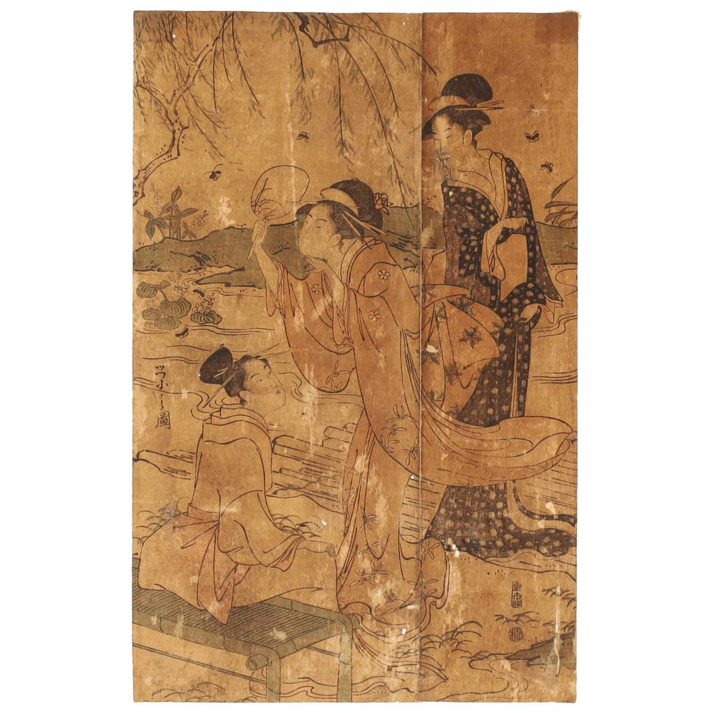 Deux estampes représentant des Geisha