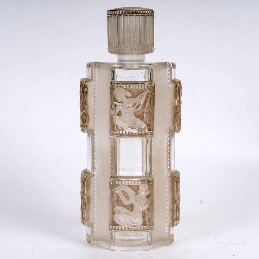 1942 René Lalique - Flacon Hélène Verre Blanc Patiné Sépia